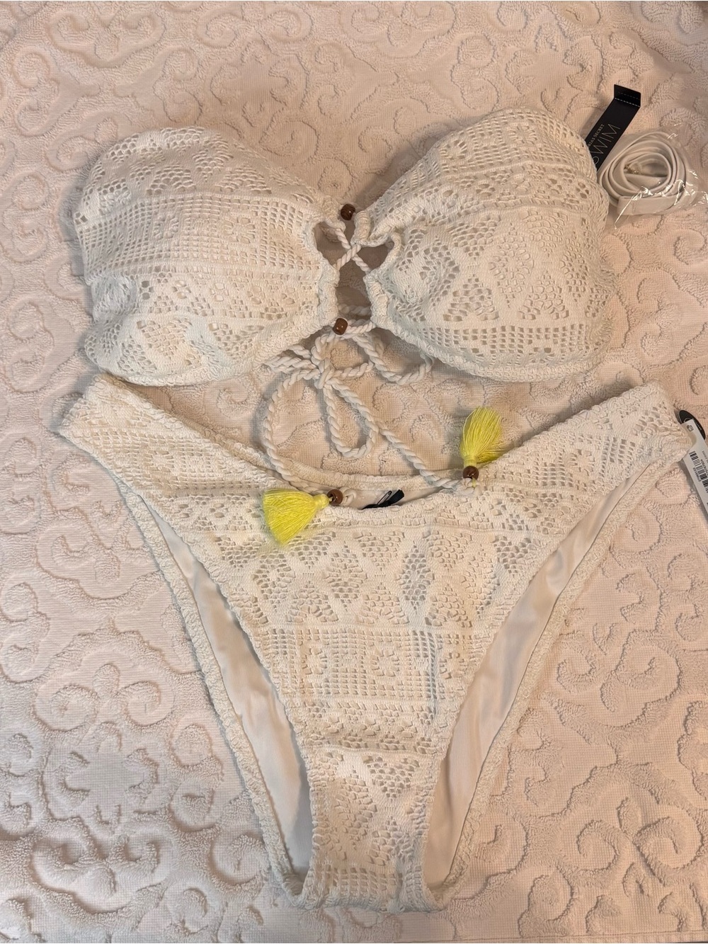 Victoria’s Secret Archives Beach Lace Bikini L XL Eyelet Brazilian